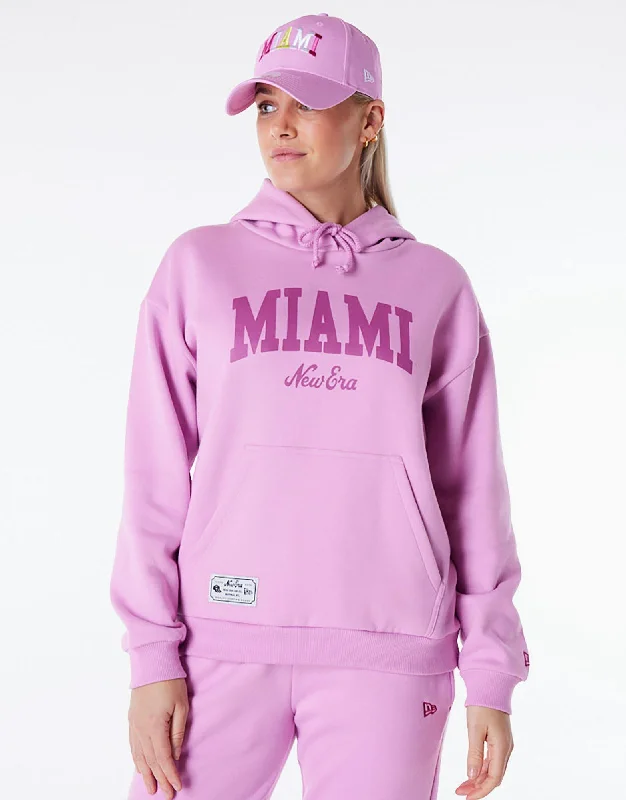 loose fit sports sweatshirtסווטשירט אוברסייז קפוצ'ון Miami Infill | נשים