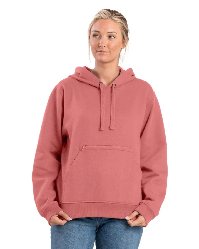 sleek jacketBerne Womens Heritage Zippered Pocket Pink Plume Cotton Blend Hoodie