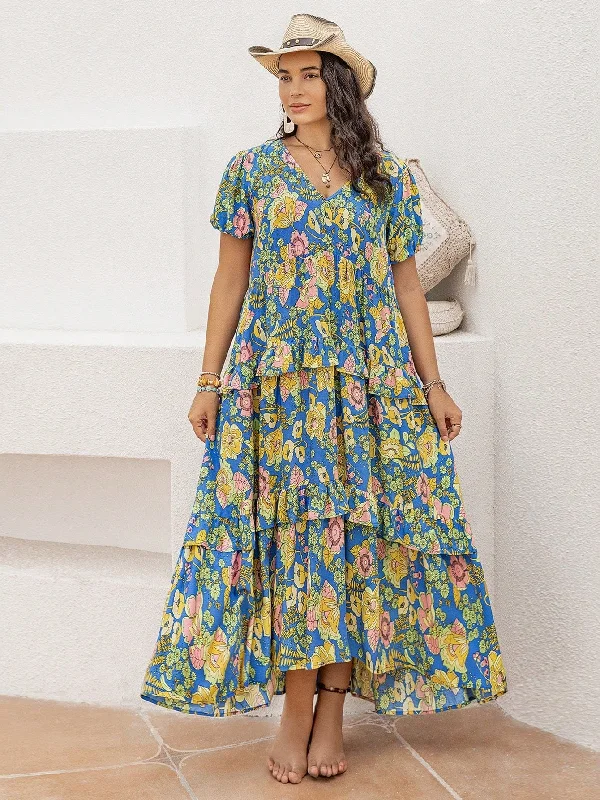 satin dressPLUS SIZE Aiden Maxi Dress - Blue