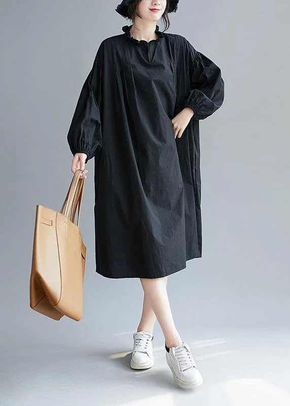 textured dressBeautiful Ruffled Baggy Black  Dresses