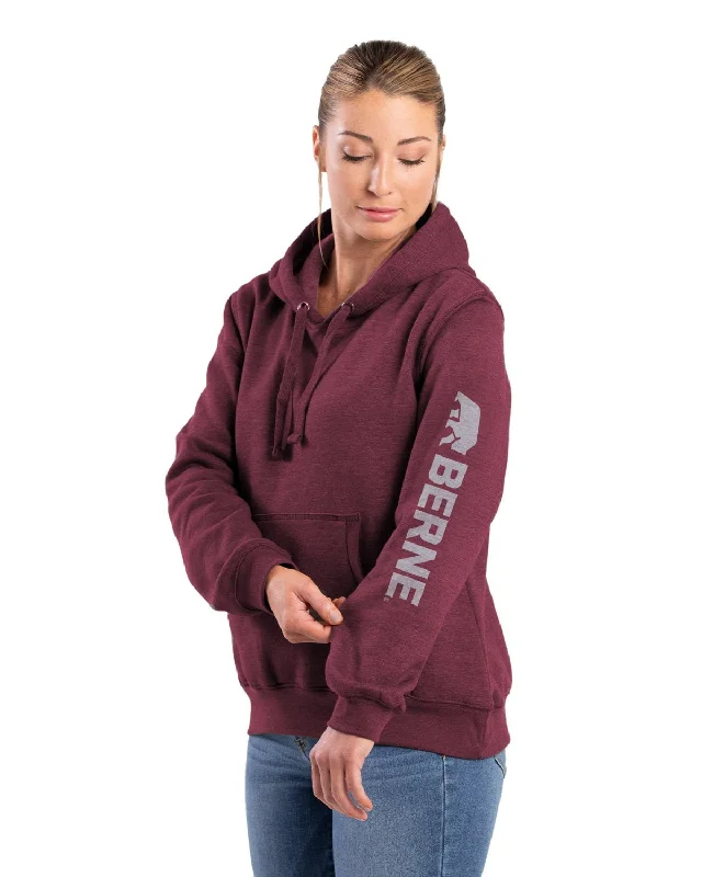 windbreaker jacketBerne Womens Signature Sleeve Cabernet Fleece Hoodie