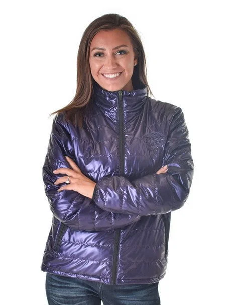 zip-up jacketCowgirl Tuff Womens Horizontal Midweight Purple 100% Polyester Softshell Jacket