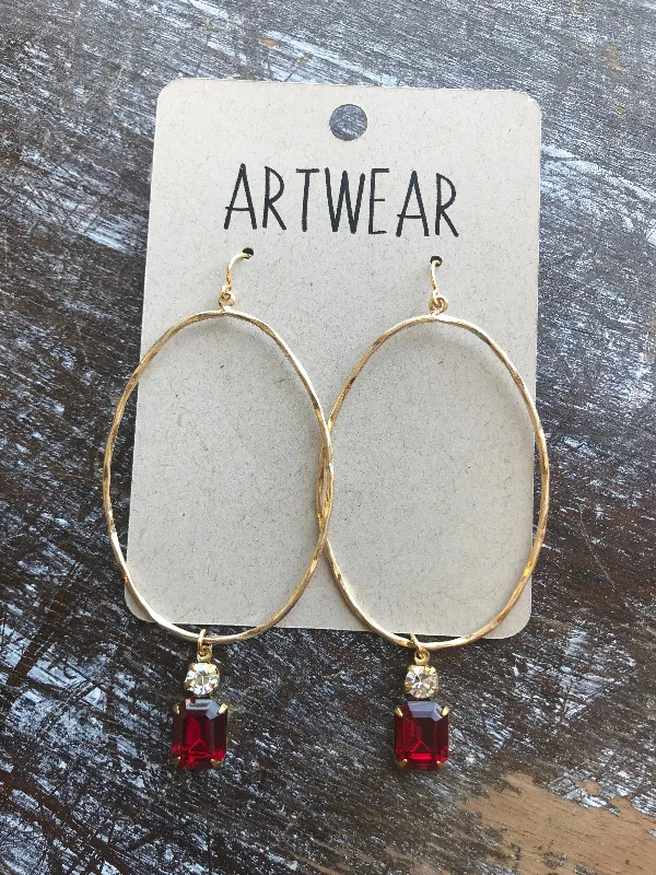 Gold with Red crystal