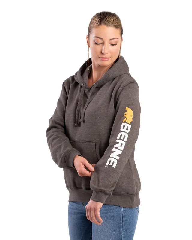 insulated jacketBerne Womens Signature Sleeve Graphite Fleece Hoodie