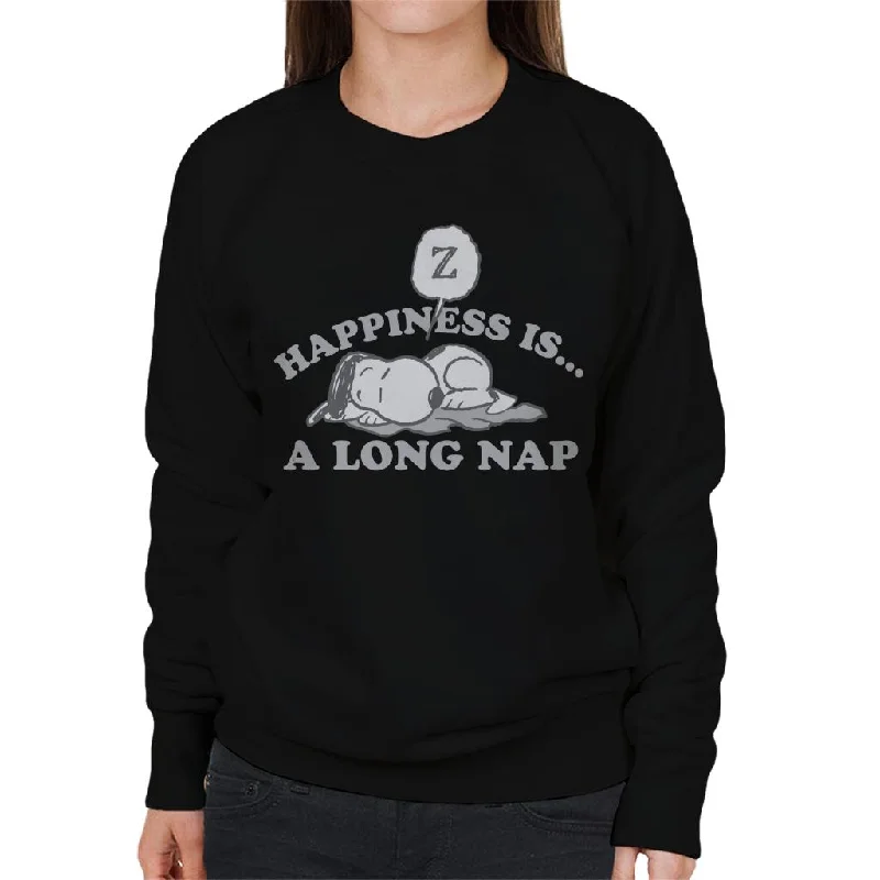 premium athletic sweatshirtPeanuts Happiness Is A Long Nap Snoopy Women's Sweatshirt