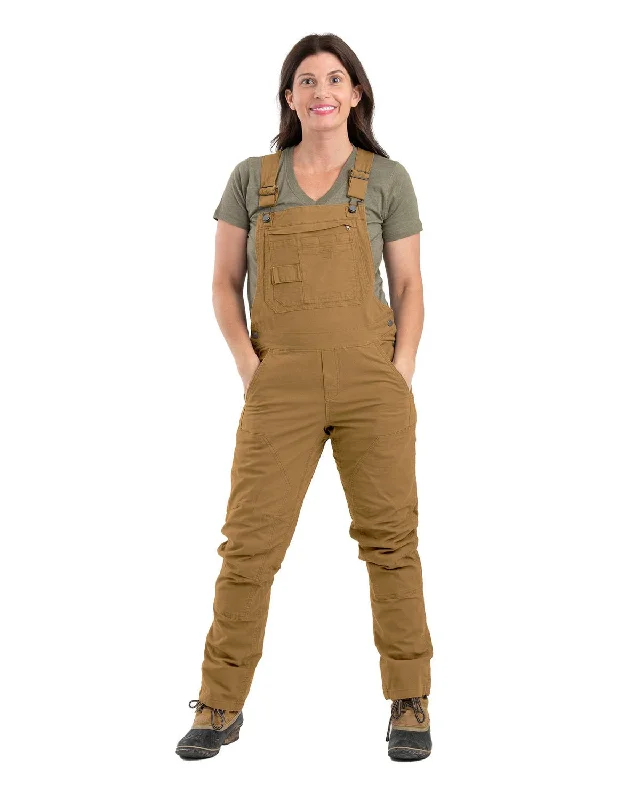 everyday winter coatBerne Womens Unlined Stretch Brown Duck Cotton Blend Bib Overall