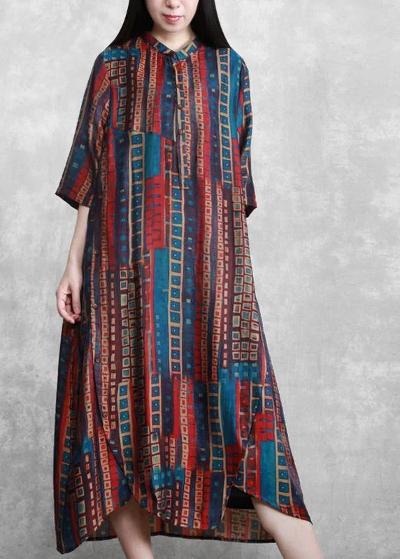 bohemian dressItalian Plus Size Multicolor Art Dresses<