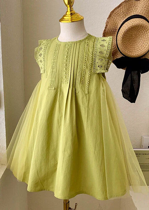 satin midi dressElegant Green Hollow Out Embroideried Tulle Patchwork Cotton Baby Girls Dress Summer