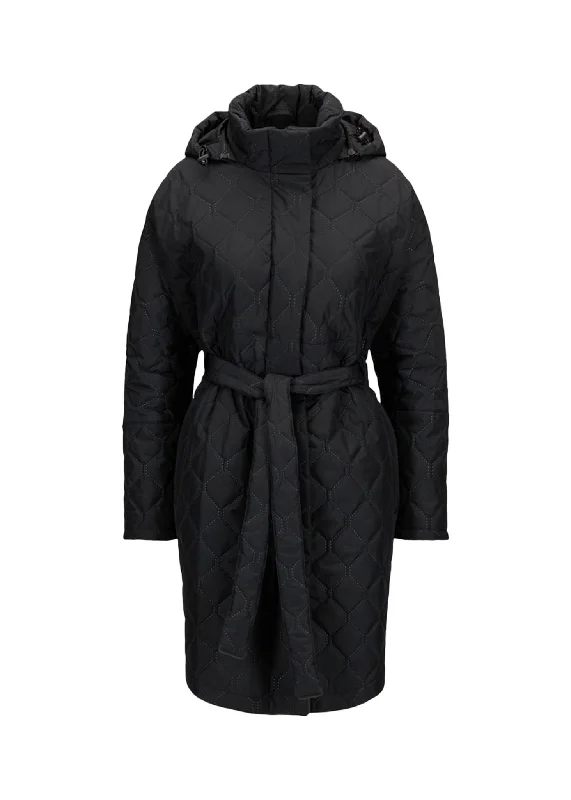 outdoor coatQuilted Bris Poncho - New Black