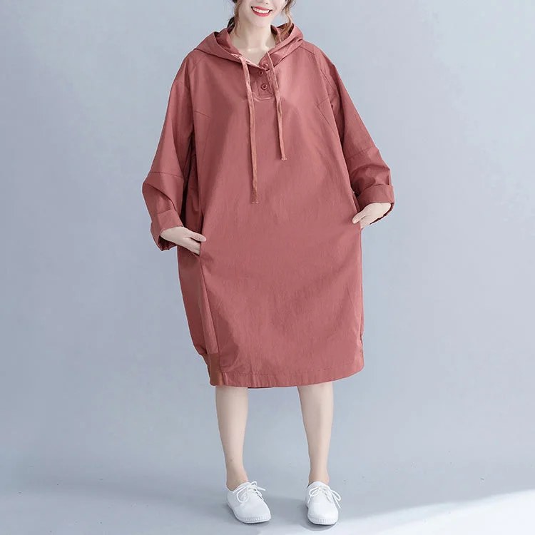 t-shirt dressBrand Plus Size Women Lady Hooded Female Casual Loose Dress