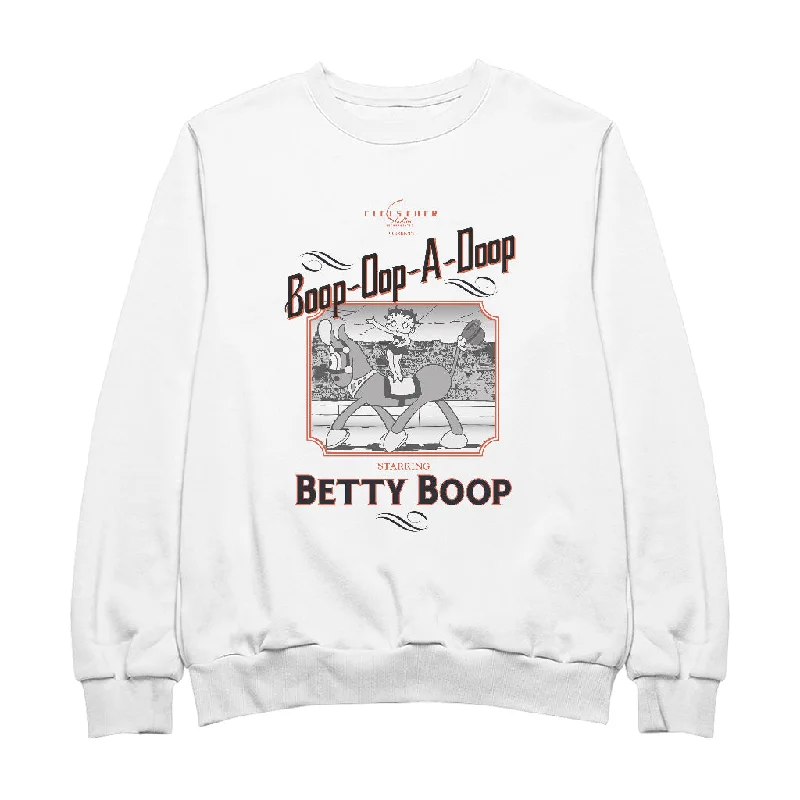 loose fit athletic hoodieBetty Boop Starring In The Circus Women's Sweatshirt