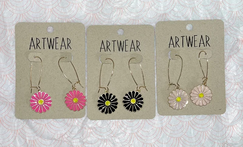 office dressFlower power smiley earrings