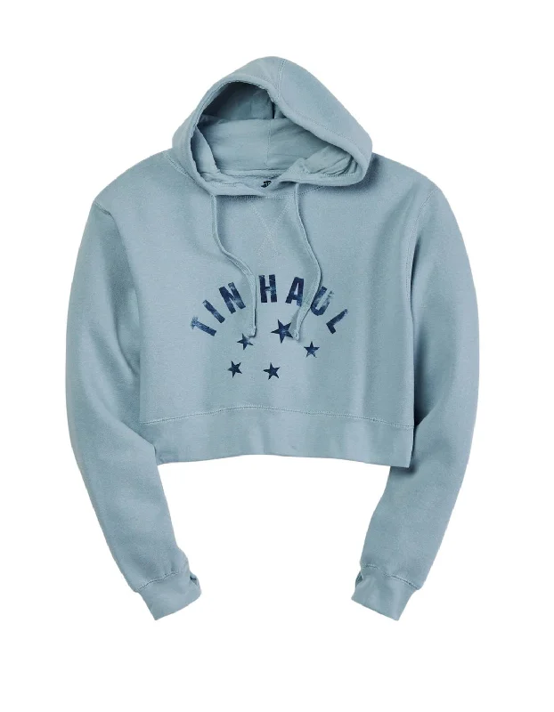 soft shell coatTin Haul Womens Dropped Stars Light Blue Cotton Blend Hoodie