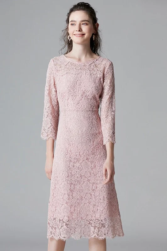 casual shift dressPink Lace Dress