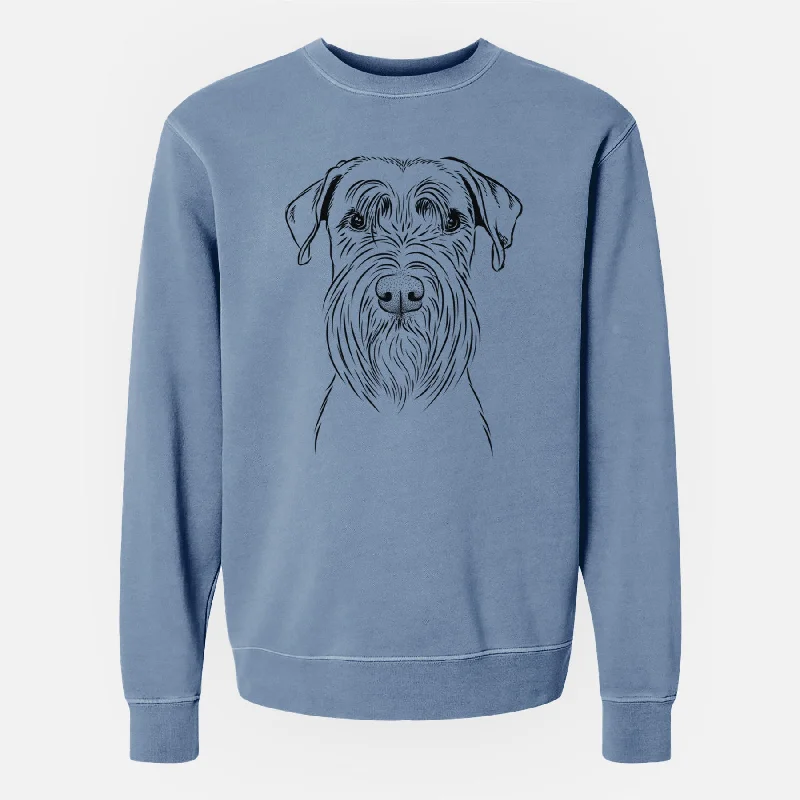 smooth fit athletic sweatshirtBare Milton the Schnauzer - Unisex Pigment Dyed Crew Sweatshirt