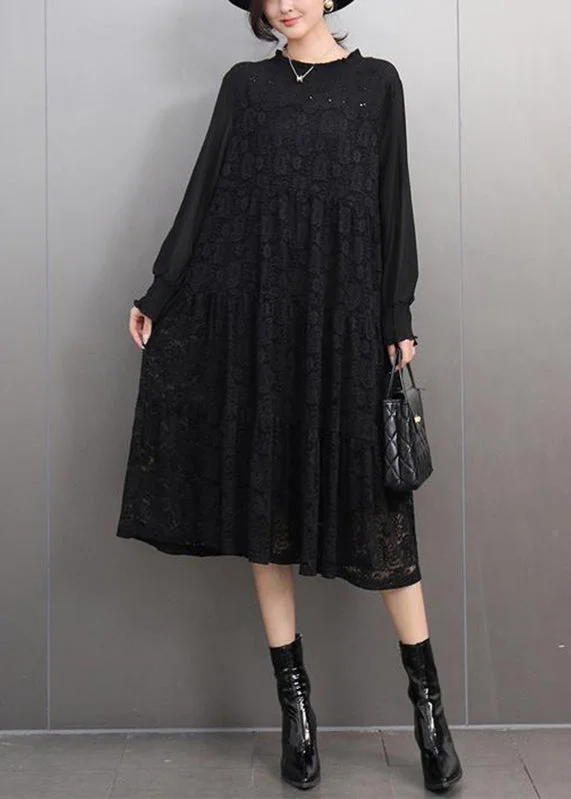 elegant shift dressOrganic Dark Purple Hollow Out Holiday Lace Long Dress Spring