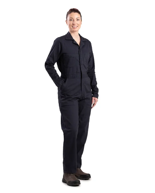 stylish raincoatBerne Womens Highland Flex Unlined Navy Cotton Blend Work Coverall