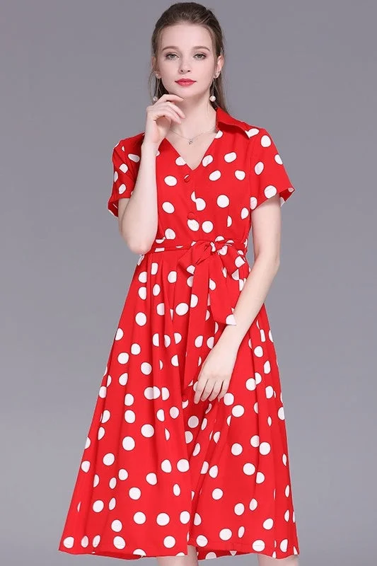 pleated dressPolka Dot Wrap Dress