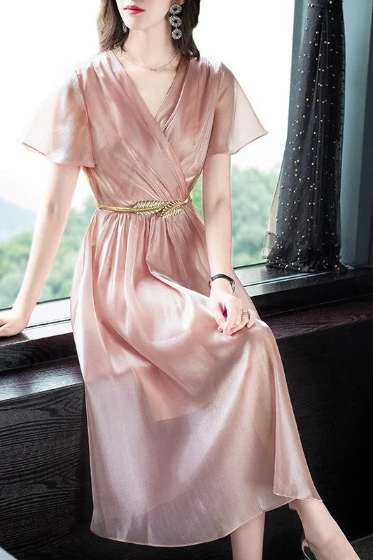 lace-up dressShining Organza Gown W/ Gold Belt