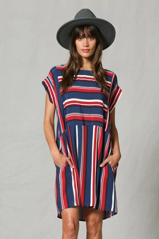 chic dressVertical and Horizontal Stripe Dress