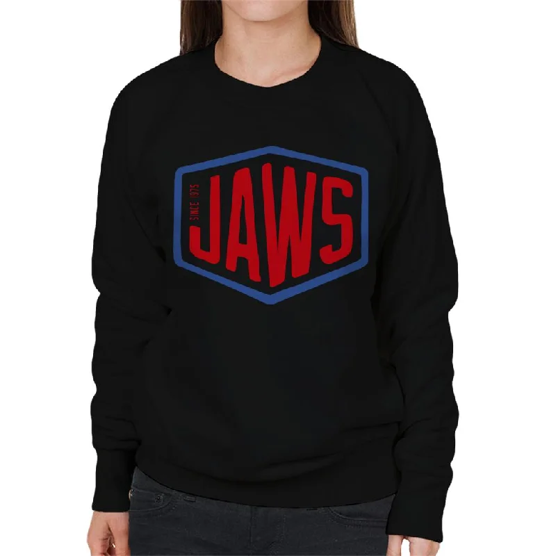 trendy fitness sweatshirtJaws Since 1975 Red Text Women's Sweatshirt