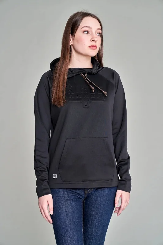 sporty jacketKimes Ranch Womens Sedona Bossed Black 100% Polyester Hoodie