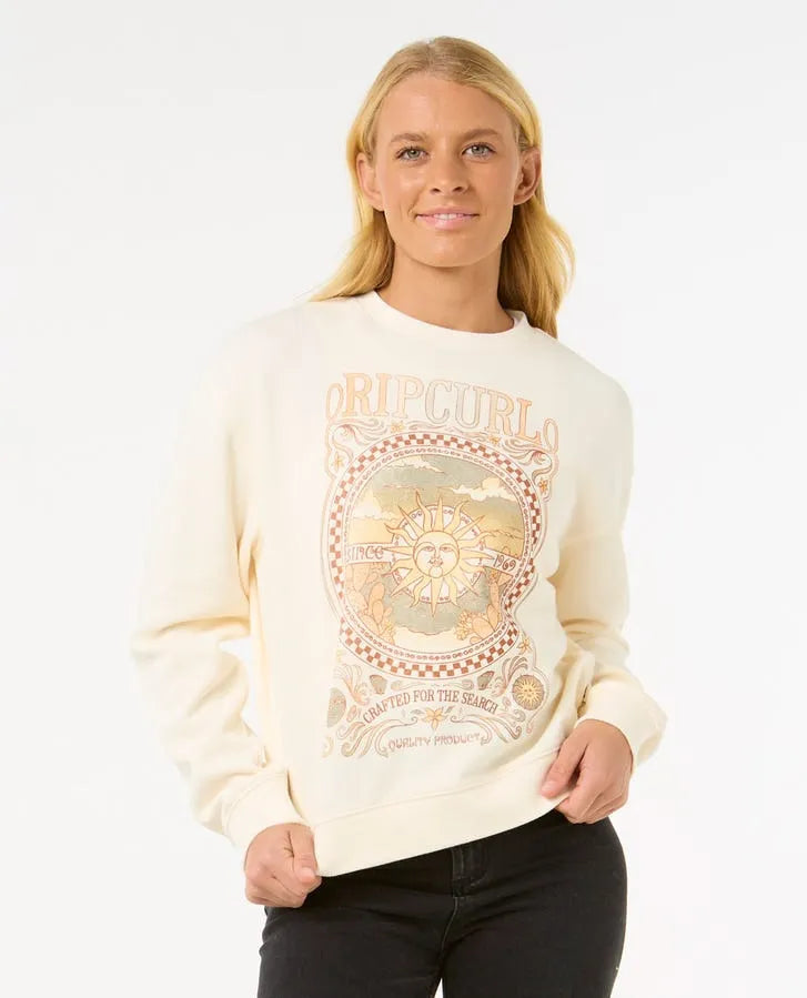 soft athletic sweatshirtRip Curl Womens Sweatshirt Luna Relaxed Crew