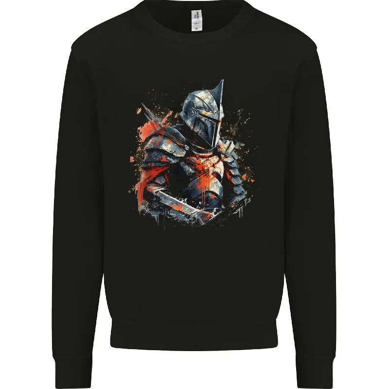 cool activewear hoodieA Fantasy Medieval Knight in Armour Mens Sweatshirt Jumper