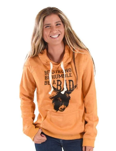 premium puffer coatCowgirl Tuff Womens Be Strong Be Humble Orange Poly/Rayon Hoodie