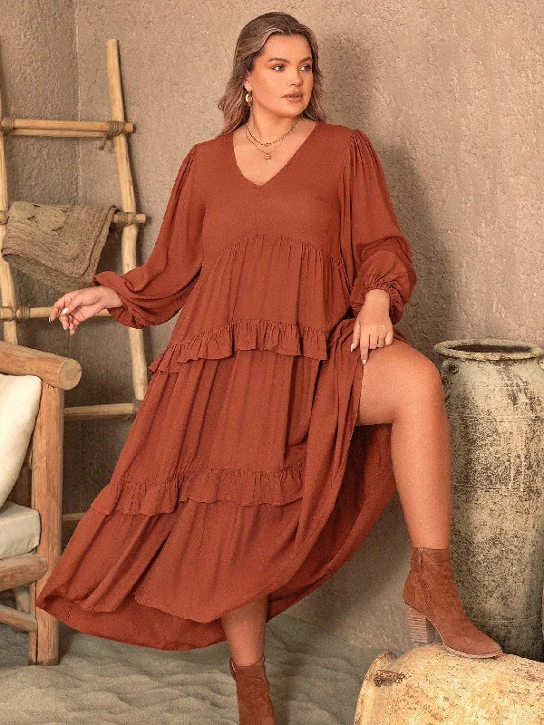 casual day dressPLUS SIZE Vella Maxi Dress - Tan