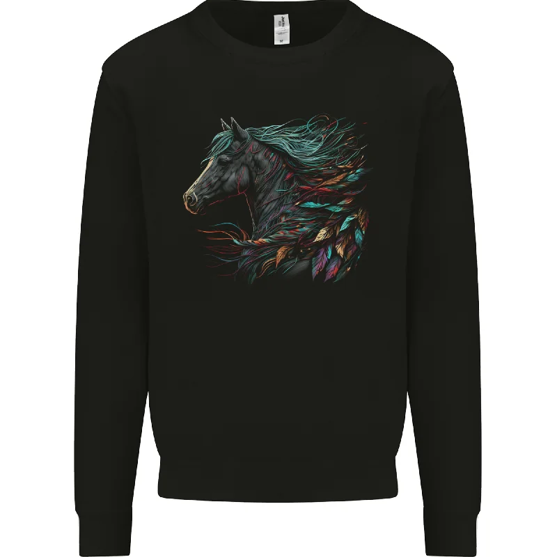 fitness hoodie for trainingA Fantasy Horse With Feathers Pegasus Mens Sweatshirt Jumper