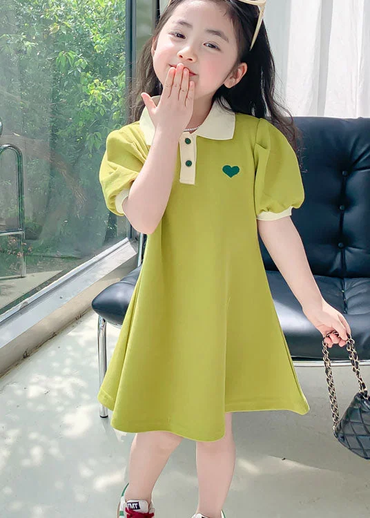 classic fit-and-flare dressBoutique Green Peter Pan Collar Patchwork Cotton Baby Girls Dresses Summer