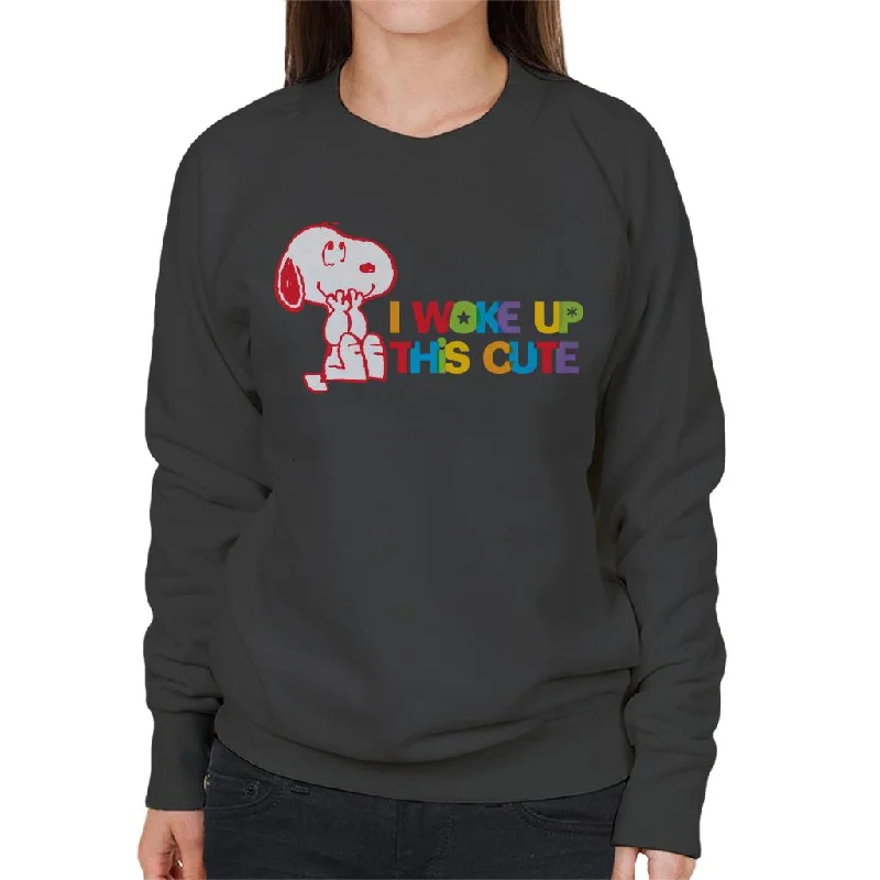 sleek sports hoodiePeanuts I Woke Up This Cute Snoopy Women's Sweatshirt