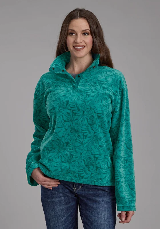 chic wool coatRoper Womens Tropical Print Jade 100% Polyester Fleece Jacket