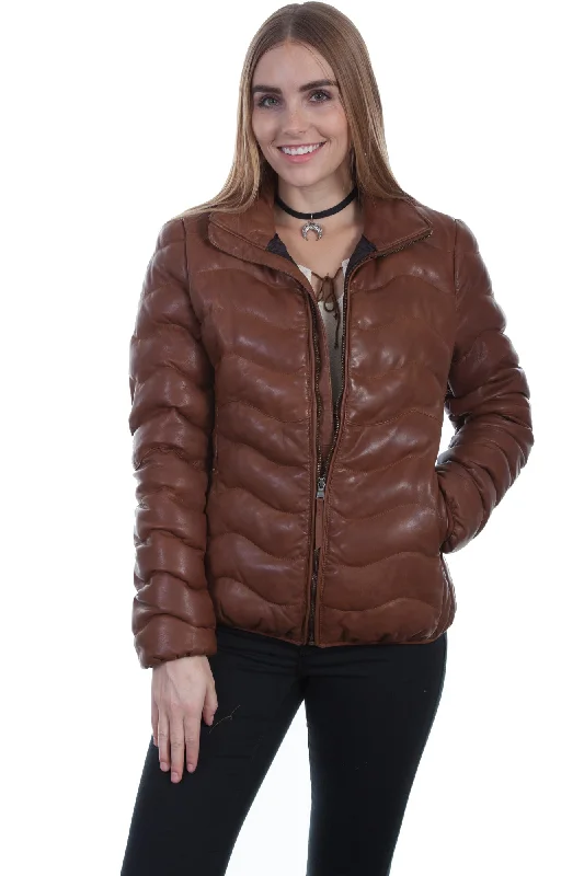 raincoatScully Womens Cognac Lambskin Soft Ribbed Jacket XXL