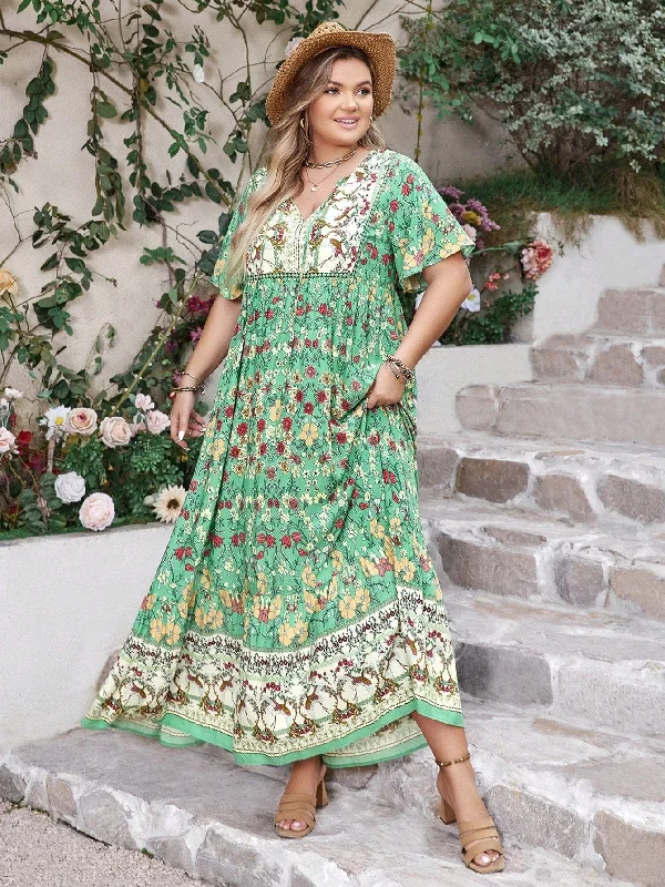 bohemian dressPLUS SIZE Victoria Maxi Dress - Green