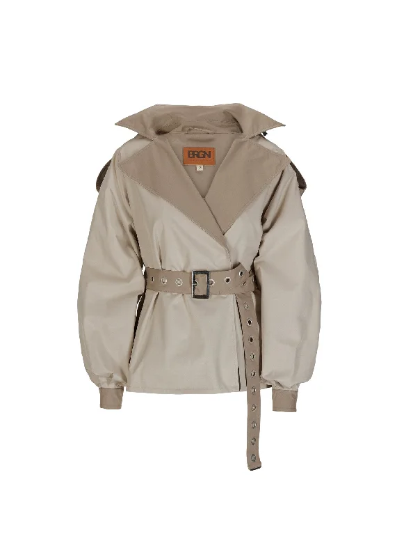 stylish raincoatDuskregn Short Trench Coat - Sand