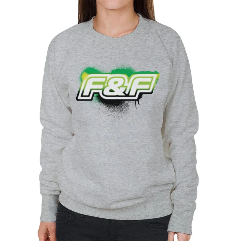 long-sleeve athletic hoodieThe Fast and The Furious Green Spray Logo Women's Sweatshirt