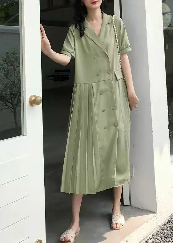 long-sleeve floral dressNatural Green Tunic V Neck Cinched Long Summer Dress