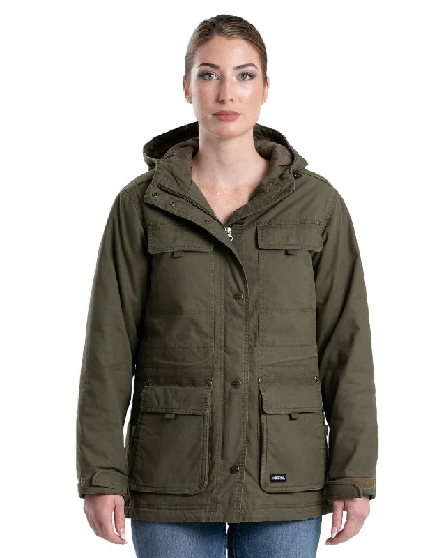 relaxed fit coatBerne Womens Softstone Washed Duck Utility Cedar Green 100% Cotton Coat