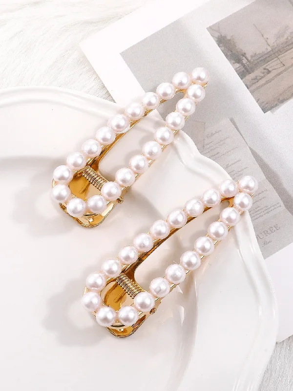 v-neck dressSAMARA Pearl Hair Clip Set