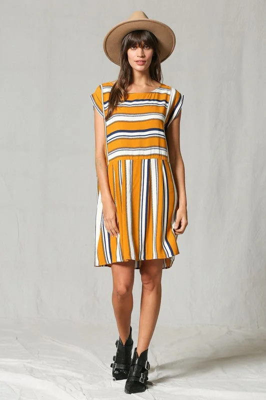 stylish dressVertical and Horizontal Stripe Dress