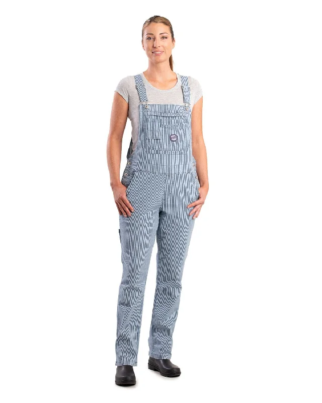 sleek and warm coatBerne Womens Vintage Washed Flex Hickory Stripe Cotton Blend Bib Overall