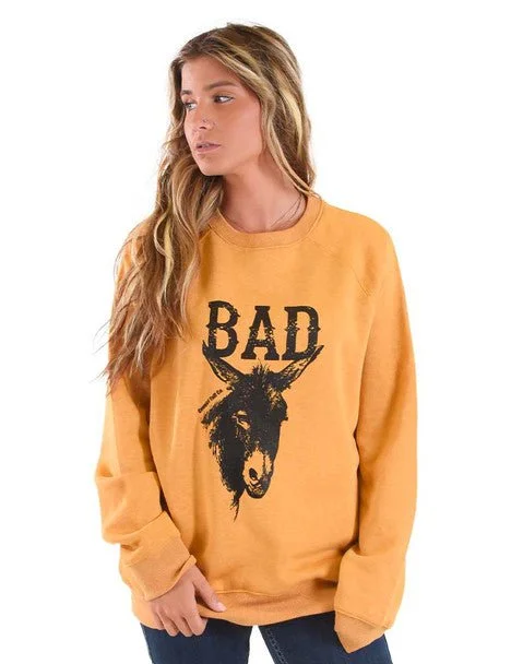 long coatCowgirl Tuff Womens Bad A$$ Orange Poly/Rayon Sweatshirt