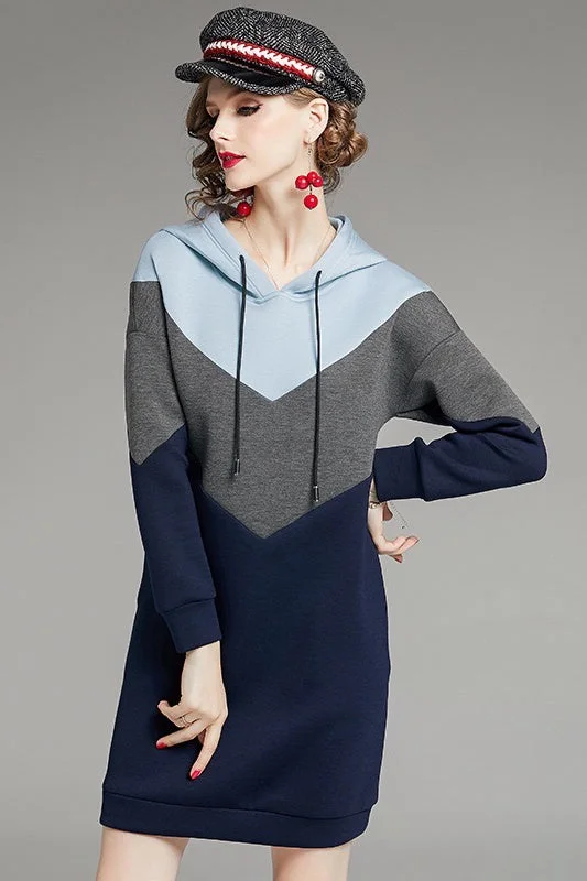 winter dressColor Block Sweatshirt Dress