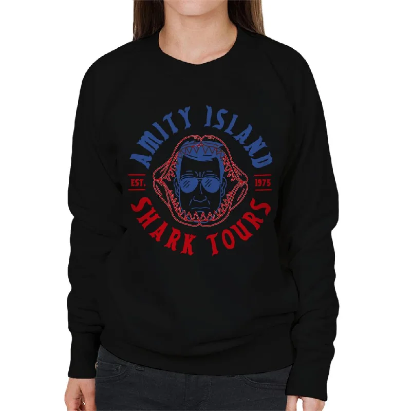 minimalist gym sweatshirtJaws Amity Island Shark Tours Est 1975 Women's Sweatshirt