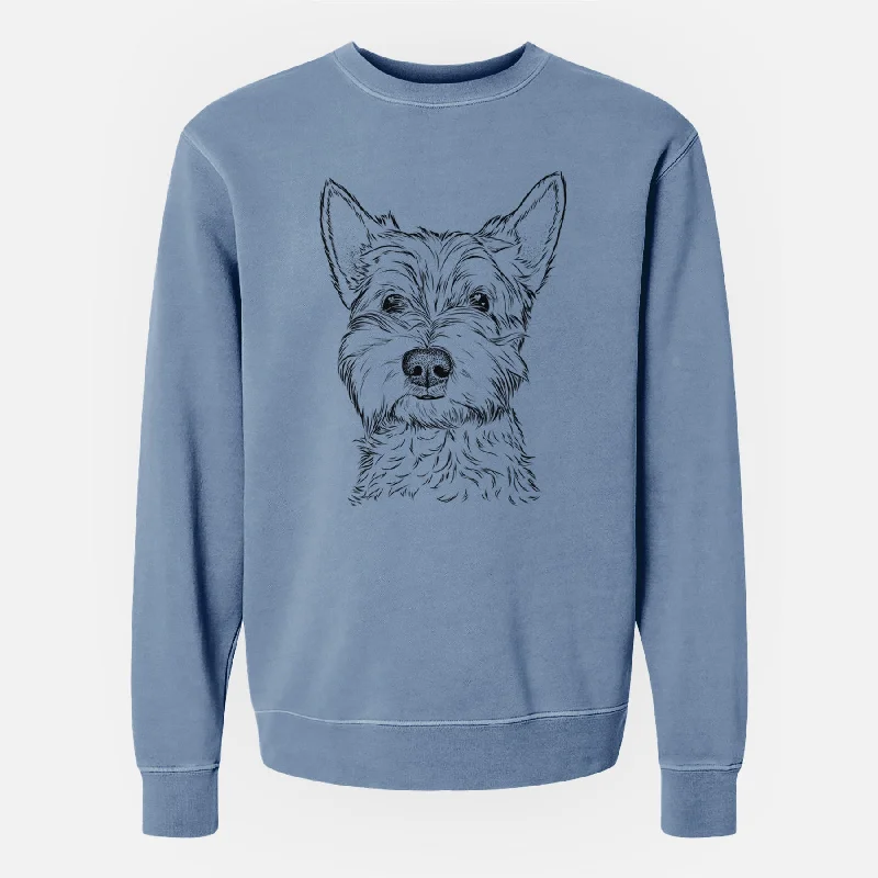 athletic style hoodieBare Grizel the West Highland Terrier - Unisex Pigment Dyed Crew Sweatshirt