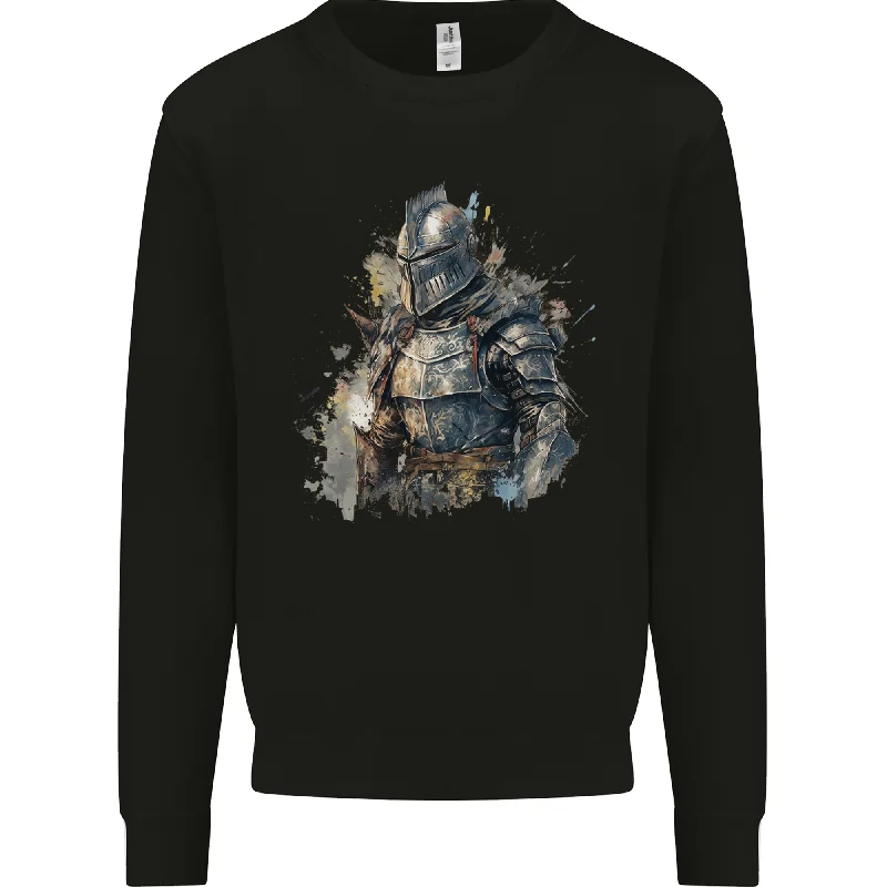 classic gym sweatshirtA Fantasy Medieval Knight in Armour Mens Sweatshirt Jumper